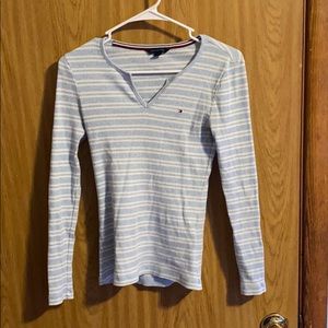 tommy hilfiger tight fitting striped shirt